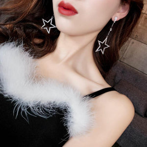 Rhinestone Five-Pointed Star Earrings