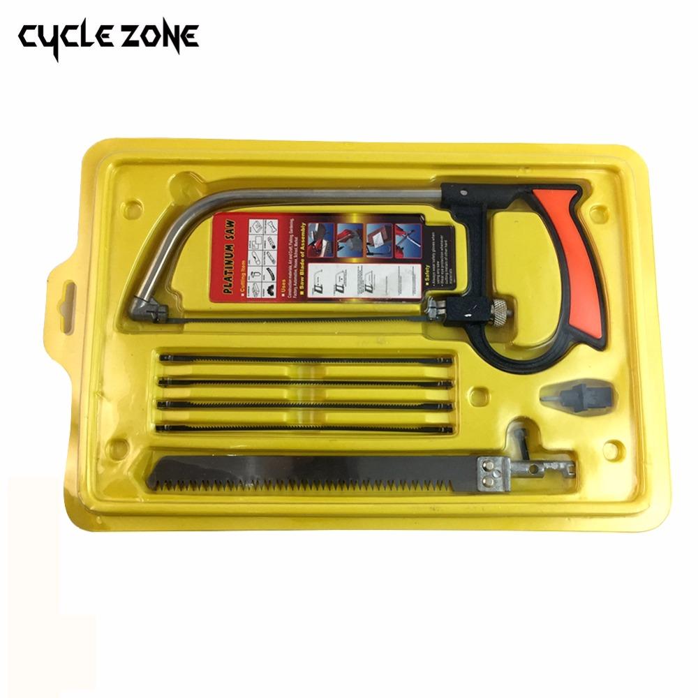 8 in 1 Magic Saw Multi Purpose Hand DIY Steel Saw Metal Wood Glass Saw Kit 6 Blades Woodworking Metalworking Model Hobby Tool