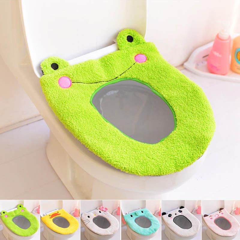 Cartoon Washable Toilet Mat Portable Toilet Seat Cover Warmer Bathroom Accessories Plush Toilet Cushion