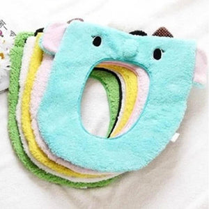 Cartoon Washable Toilet Mat Portable Toilet Seat Cover Warmer Bathroom Accessories Plush Toilet Cushion