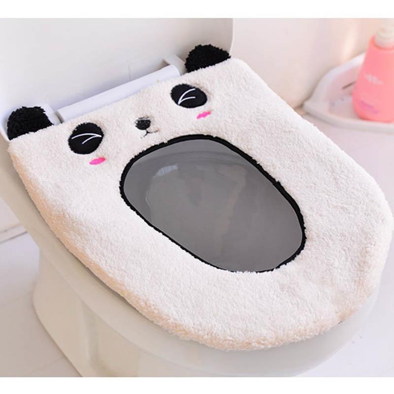 Cartoon Washable Toilet Mat Portable Toilet Seat Cover Warmer Bathroom Accessories Plush Toilet Cushion