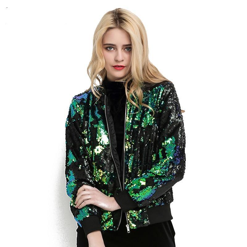 Sequin Bomber Jacket