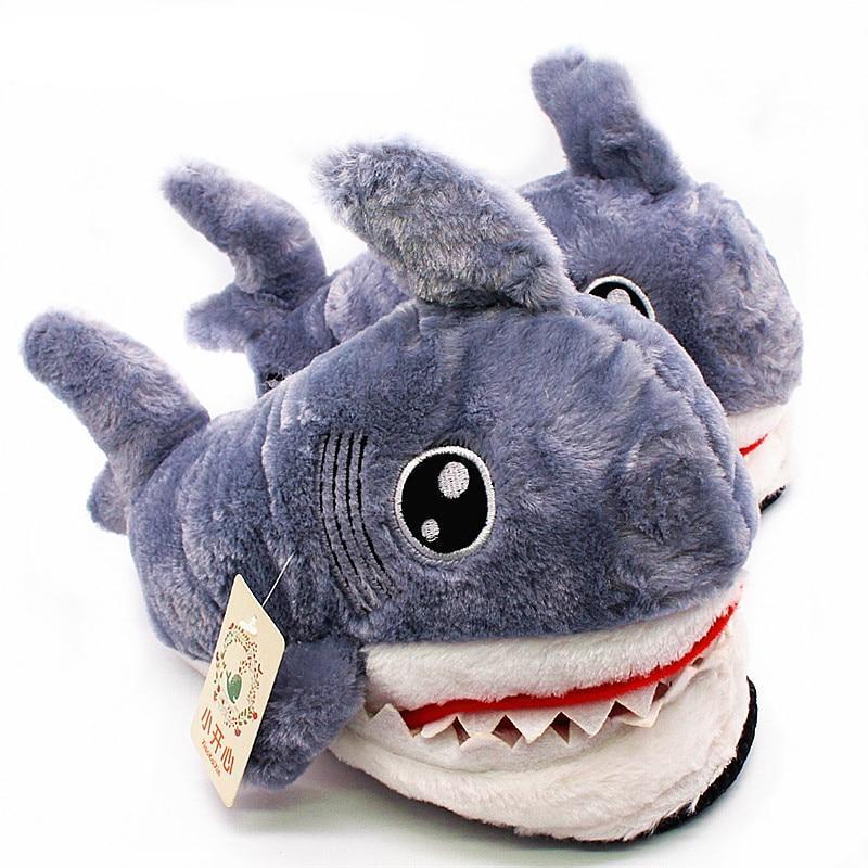 Fuzzy Shark Slippers