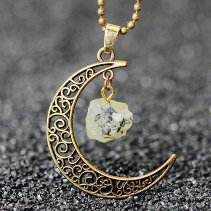 Vintage Crystal Moon Necklace