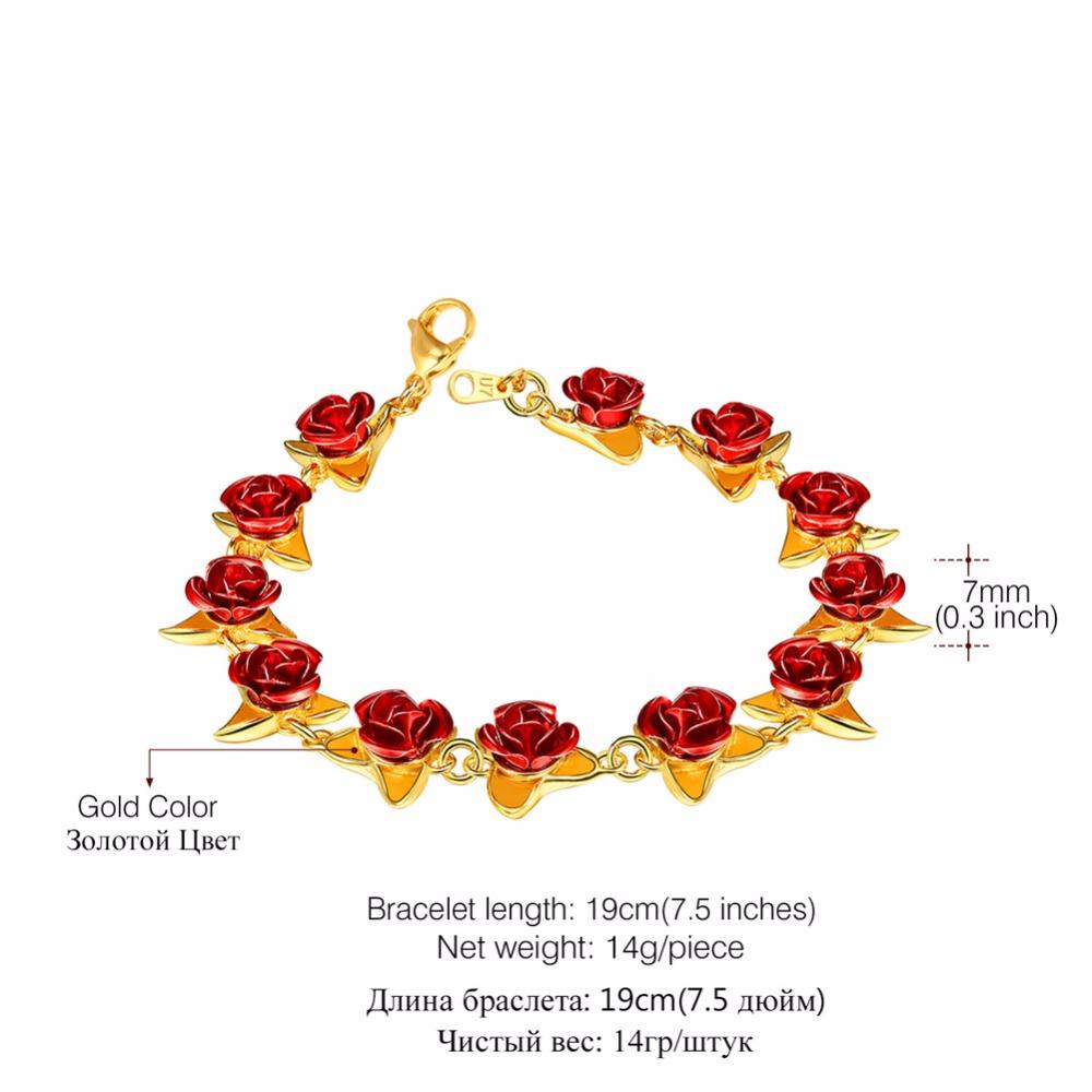 Red Rose Flower Bracelet