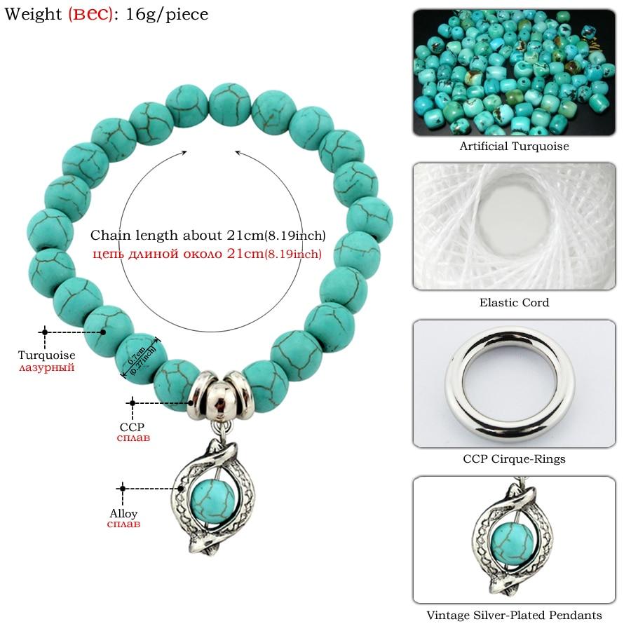 Boho Turquoise Charm Bracelet