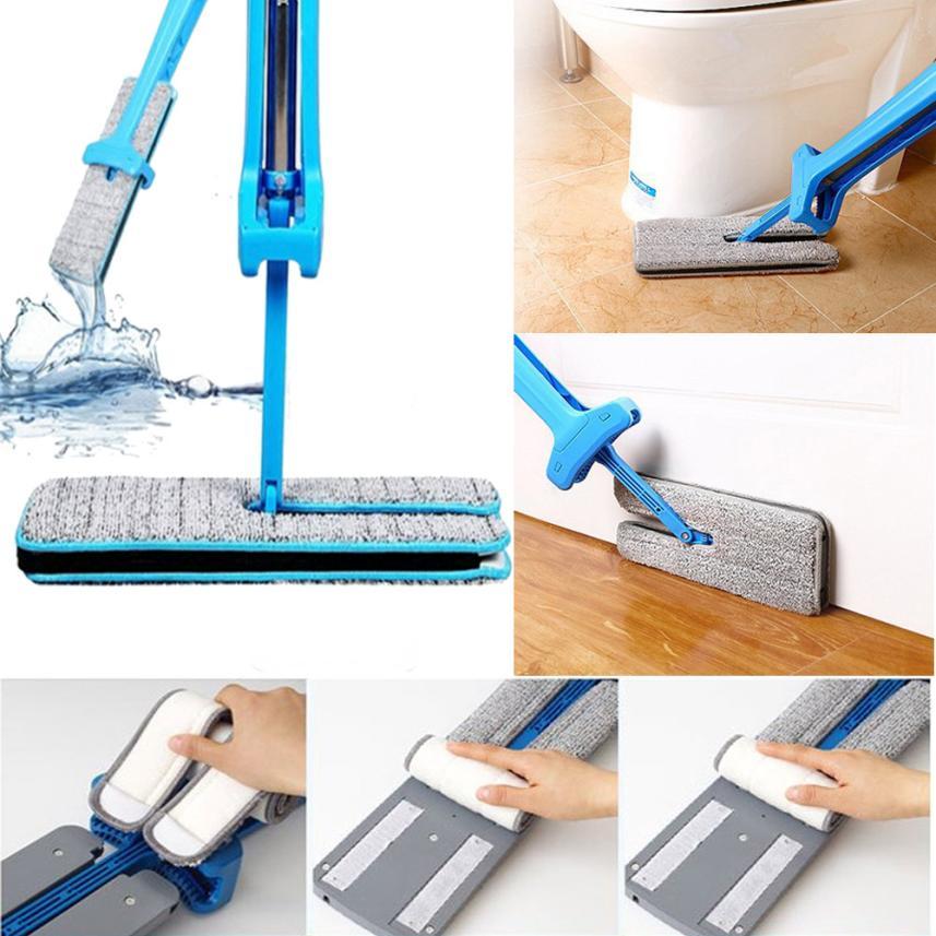 Double Sided Lazy Mop with Self-Wringing Ability