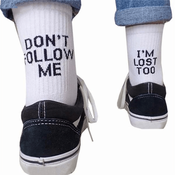 Graphic Print Quotable Socks