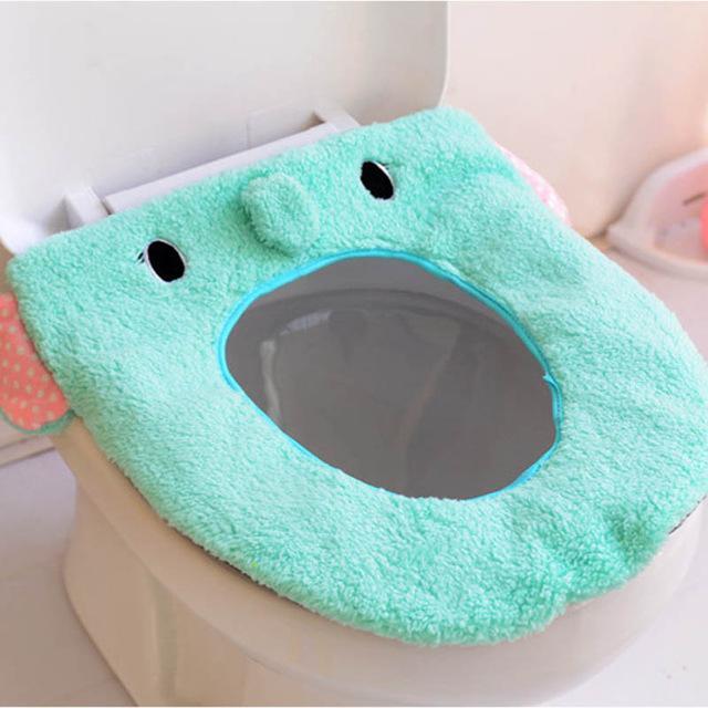 Cartoon Washable Toilet Mat Portable Toilet Seat Cover Warmer Bathroom Accessories Plush Toilet Cushion