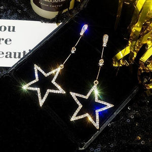 Rhinestone Five-Pointed Star Earrings