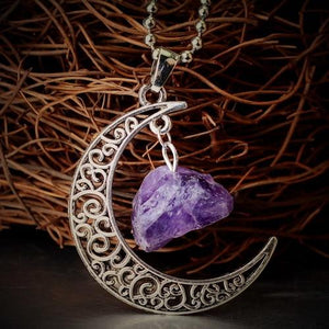 Vintage Crystal Moon Necklace