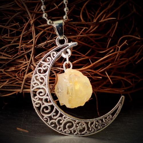 Vintage Crystal Moon Necklace