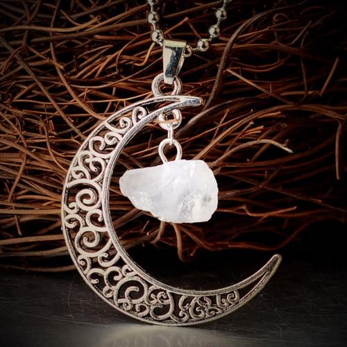 Vintage Crystal Moon Necklace