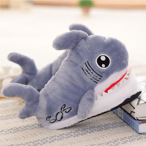 Fuzzy Shark Slippers