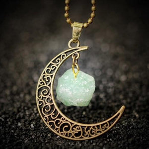 Vintage Crystal Moon Necklace