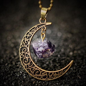 Vintage Crystal Moon Necklace