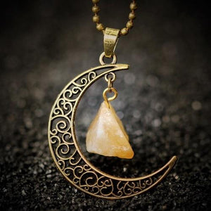 Vintage Crystal Moon Necklace